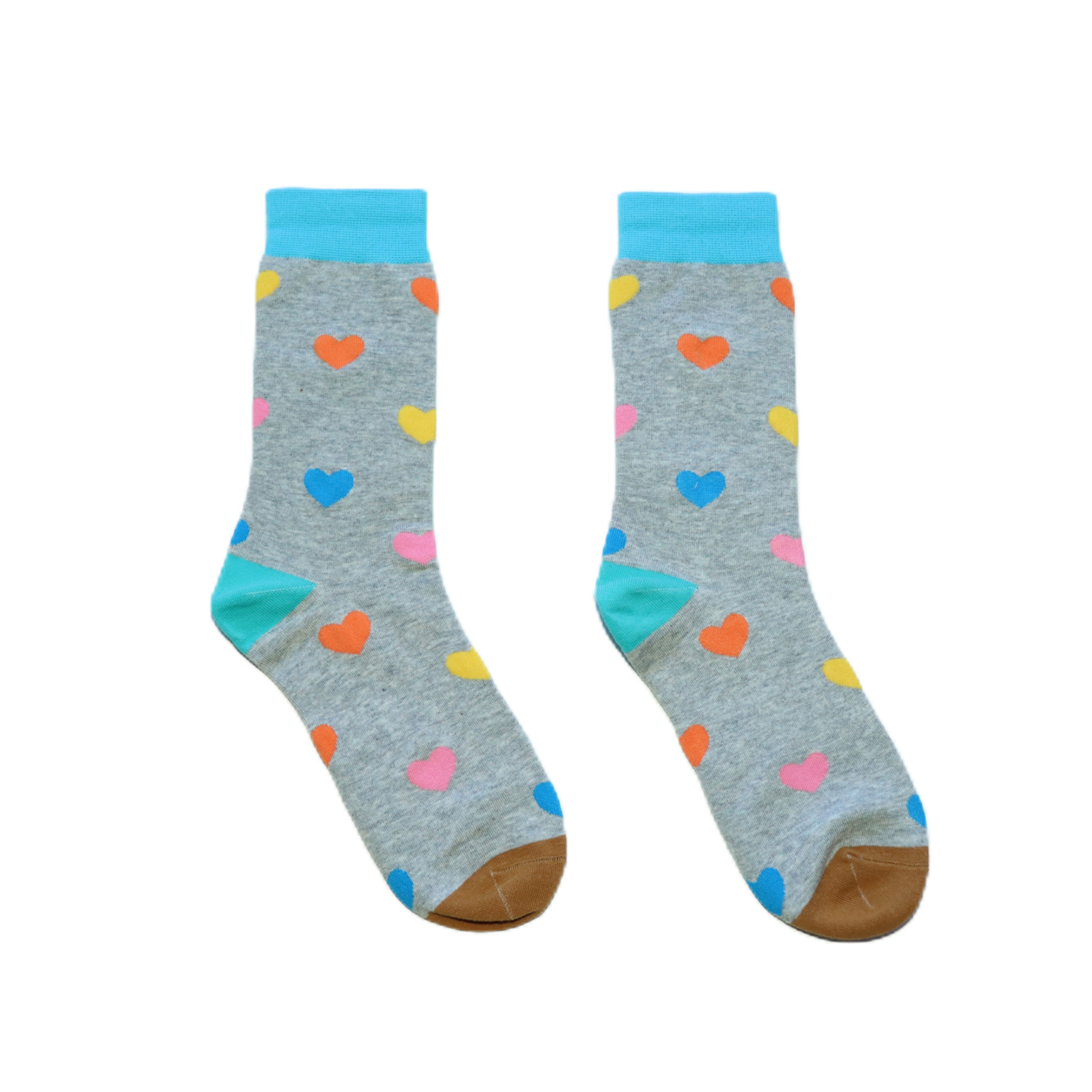 Vivid Heart Grey Socks