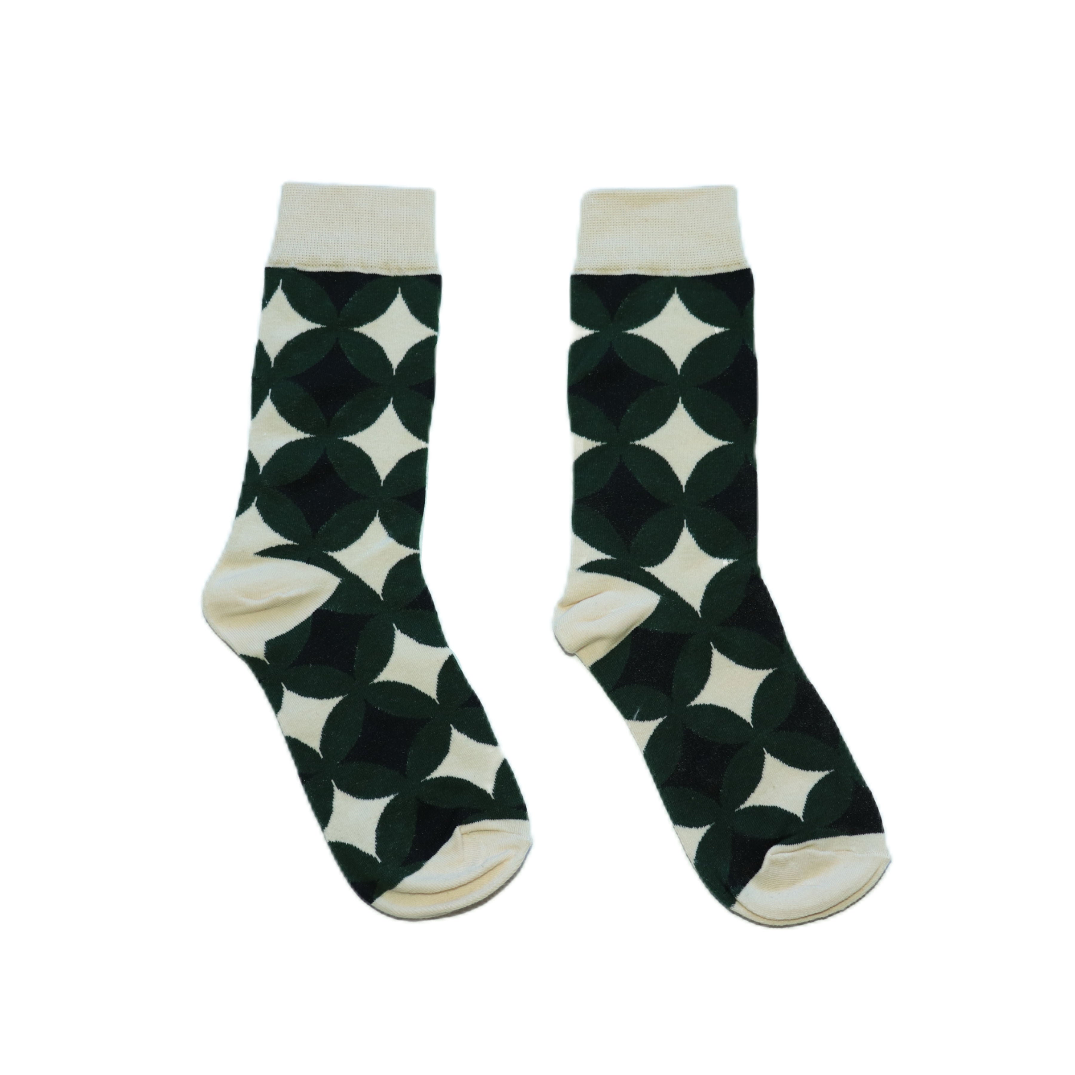 Green White Black Socks