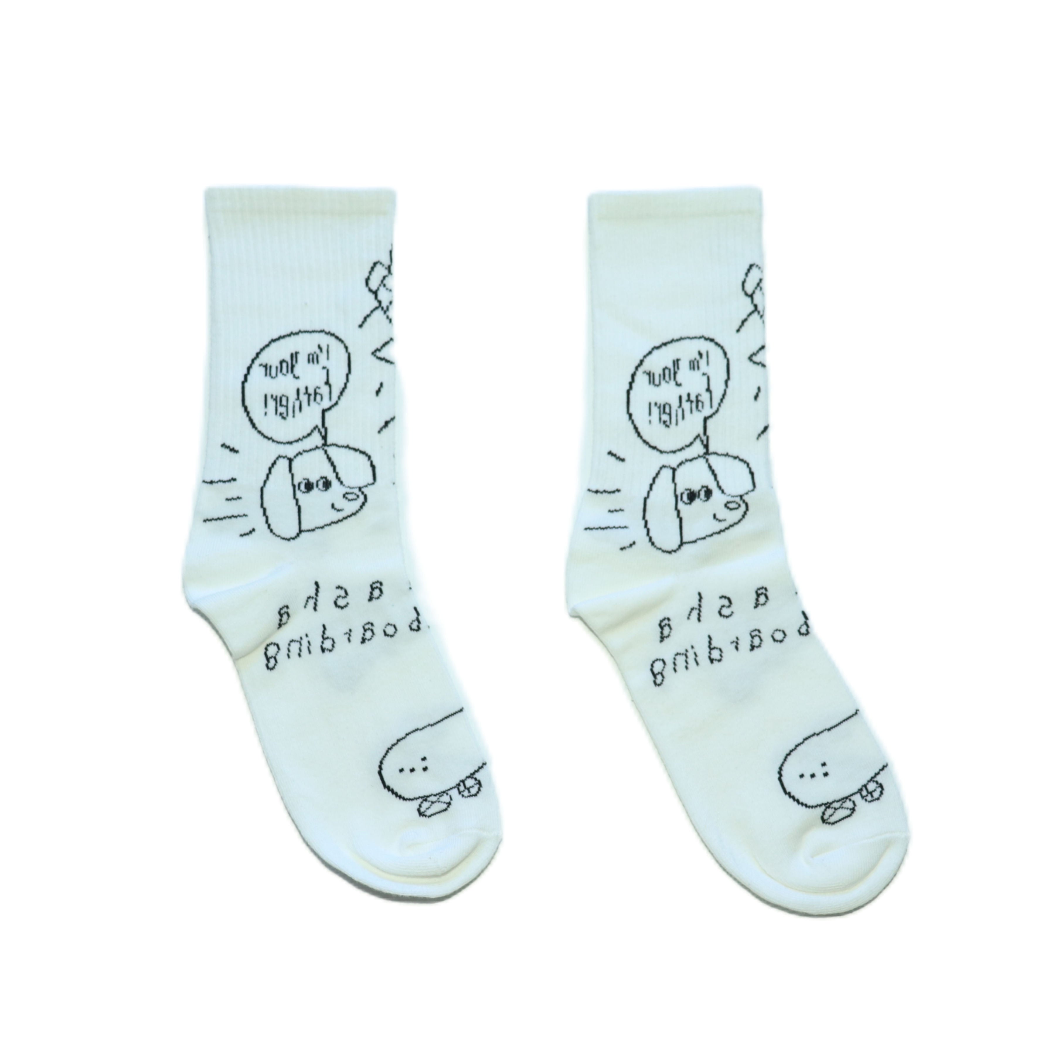 Cartoon Craze white socks