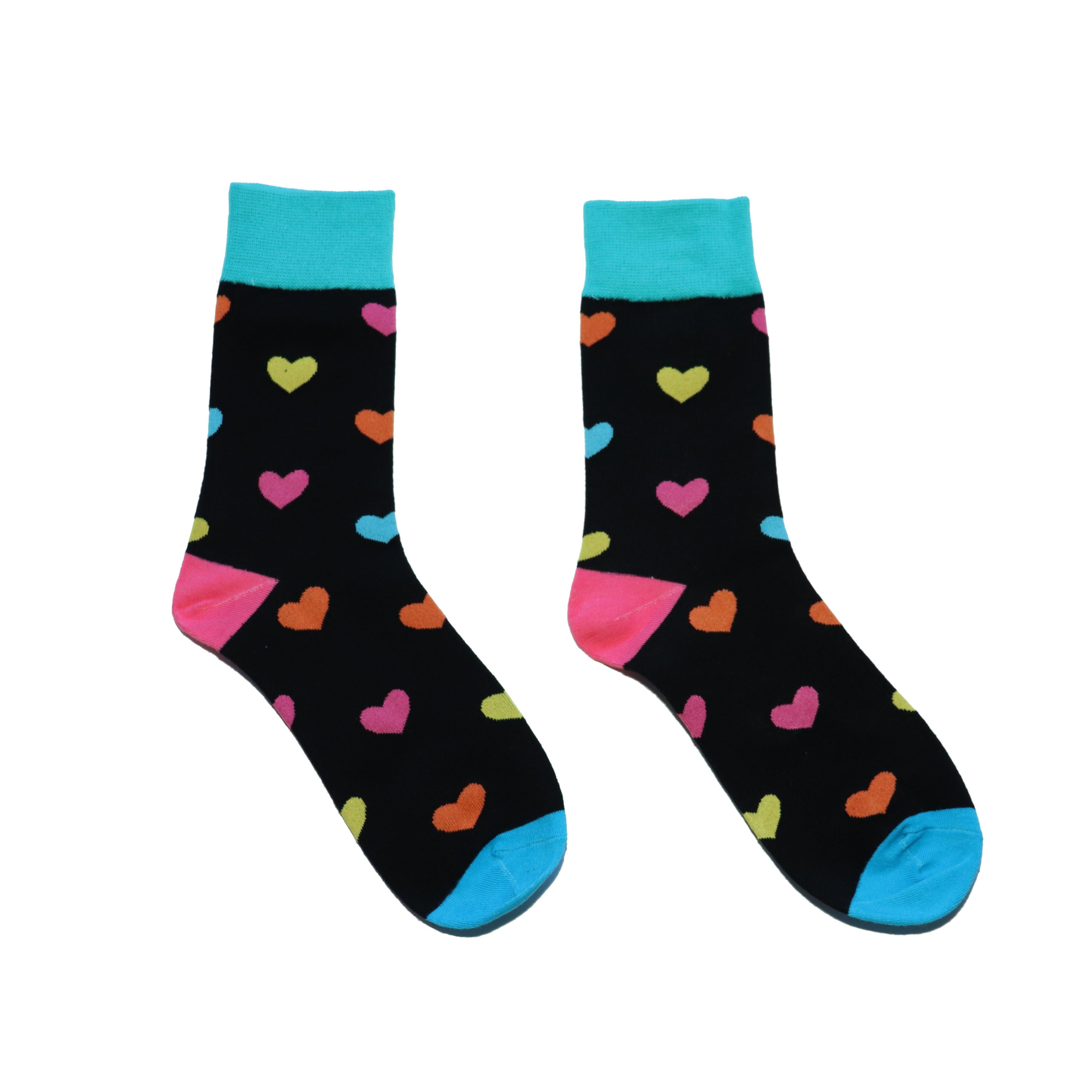 Rainbow Love Black Socks