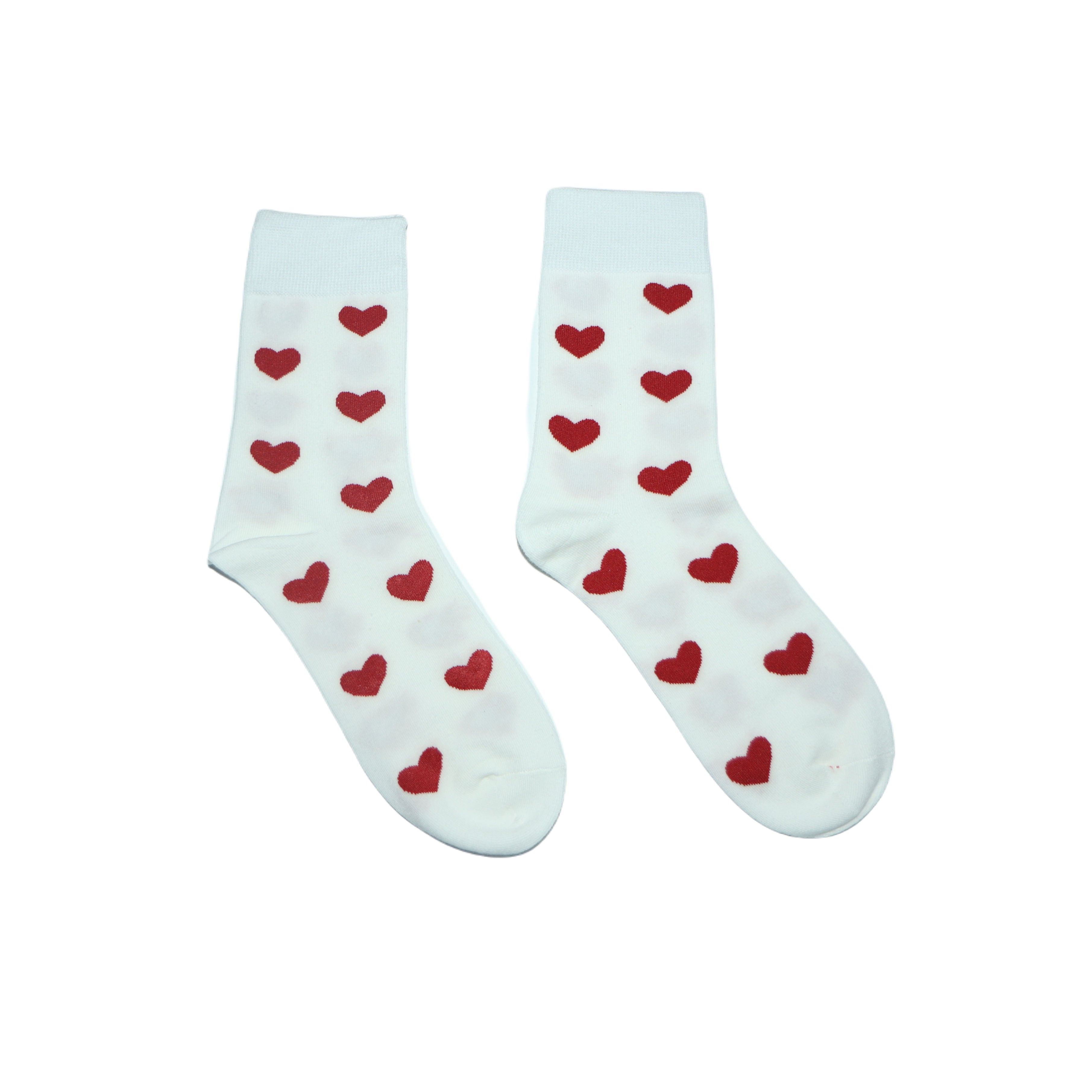 Crimson Heart White Socks