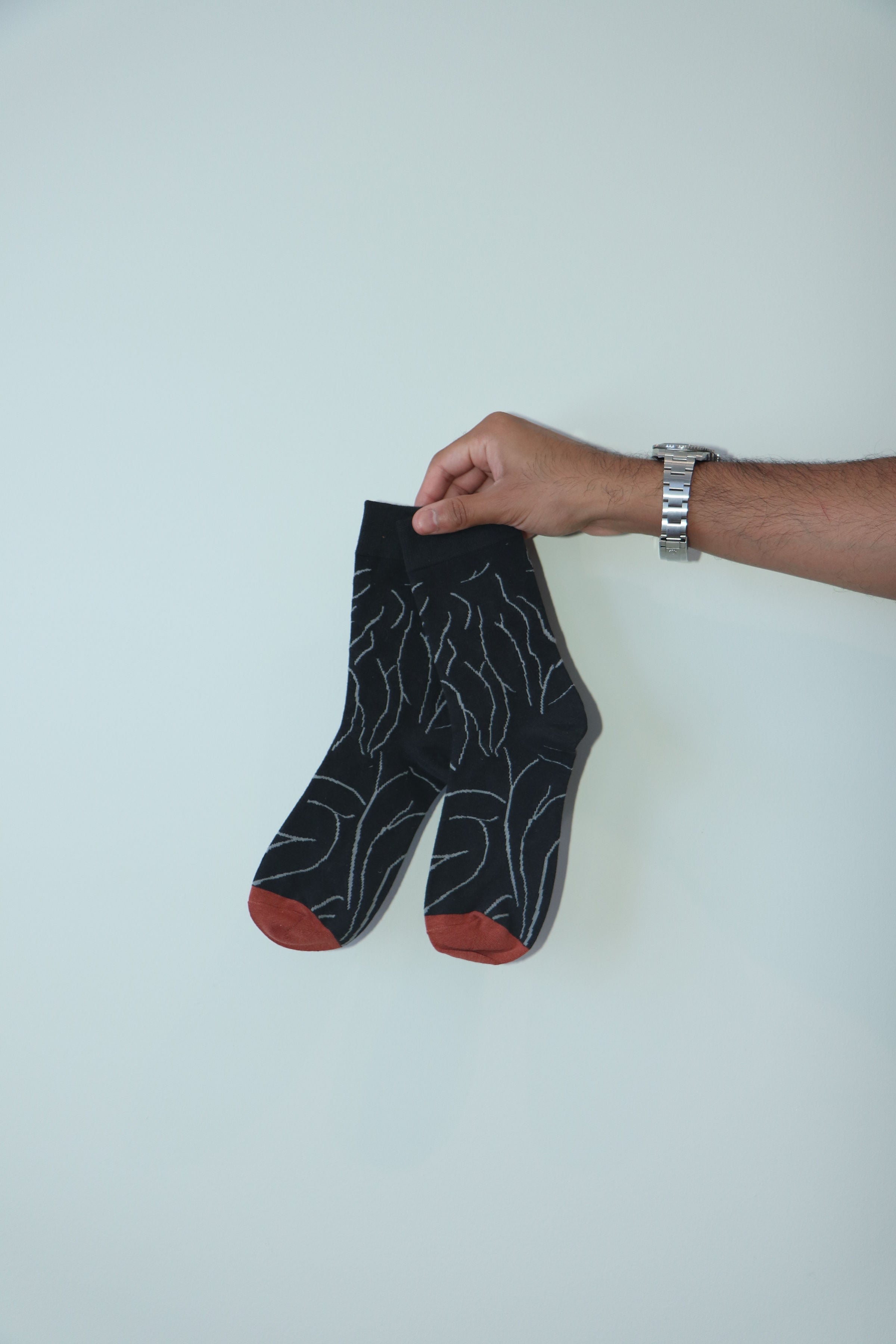 Midnight Grey Lines Socks