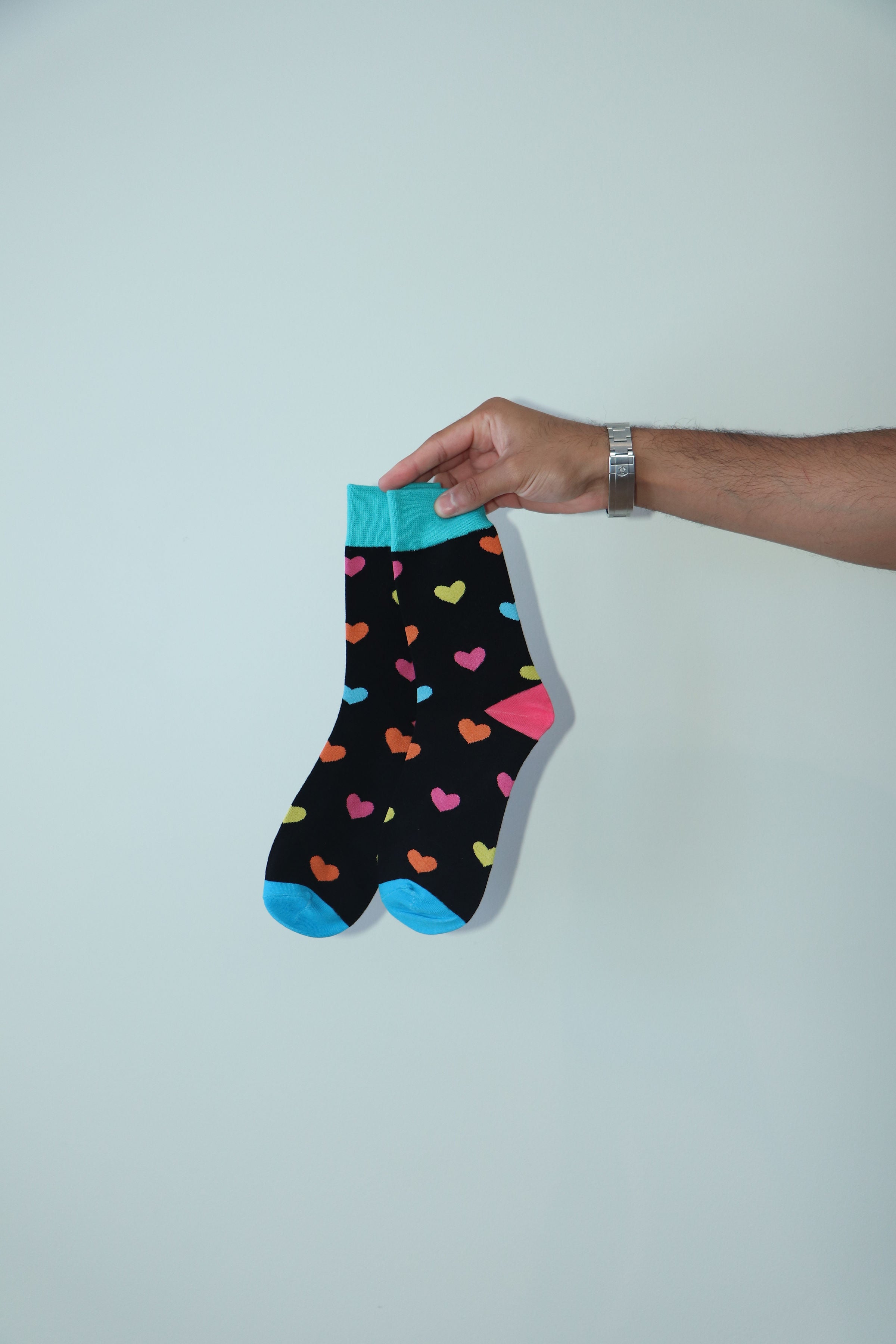 Rainbow Love Black Socks