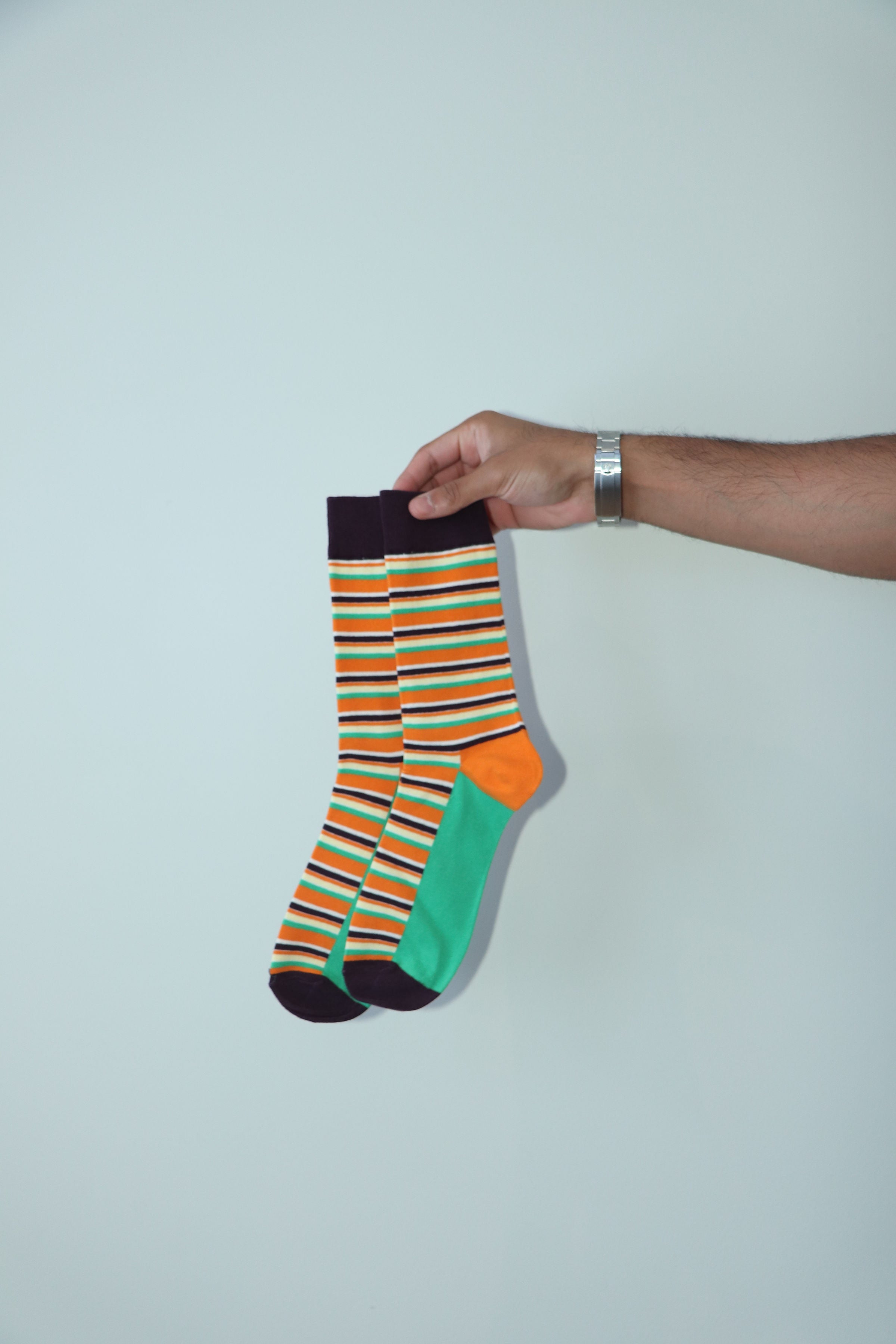 Green Orange Twist Socks