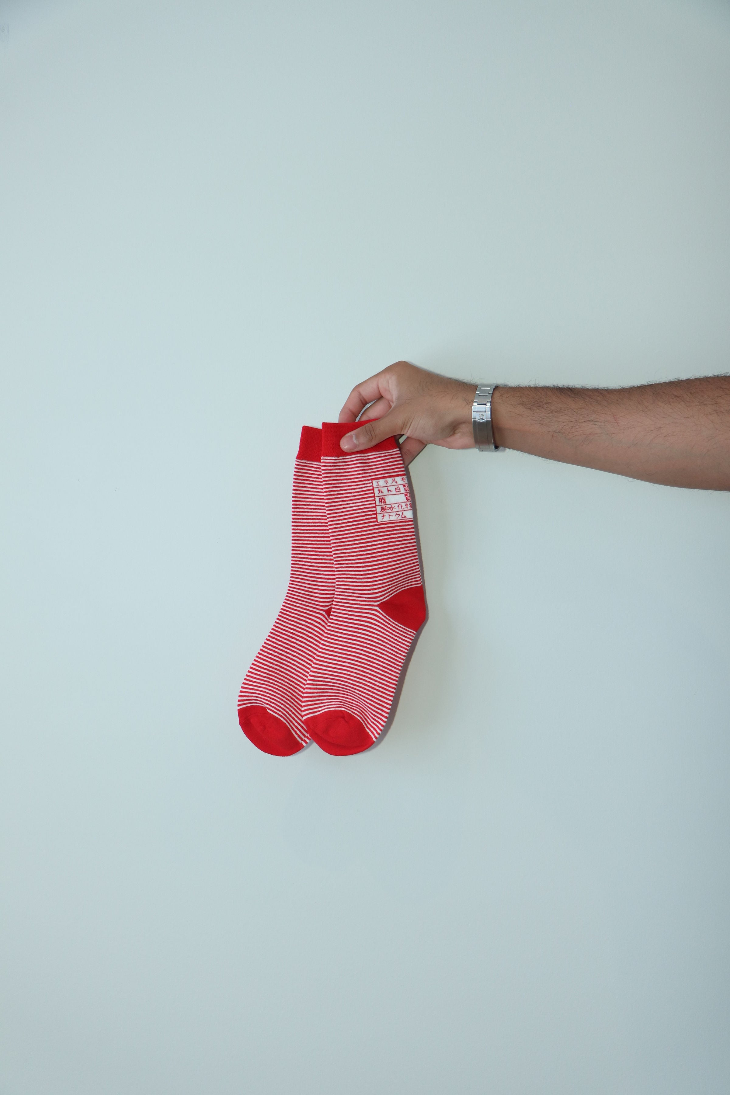 White and Red Abstract socks