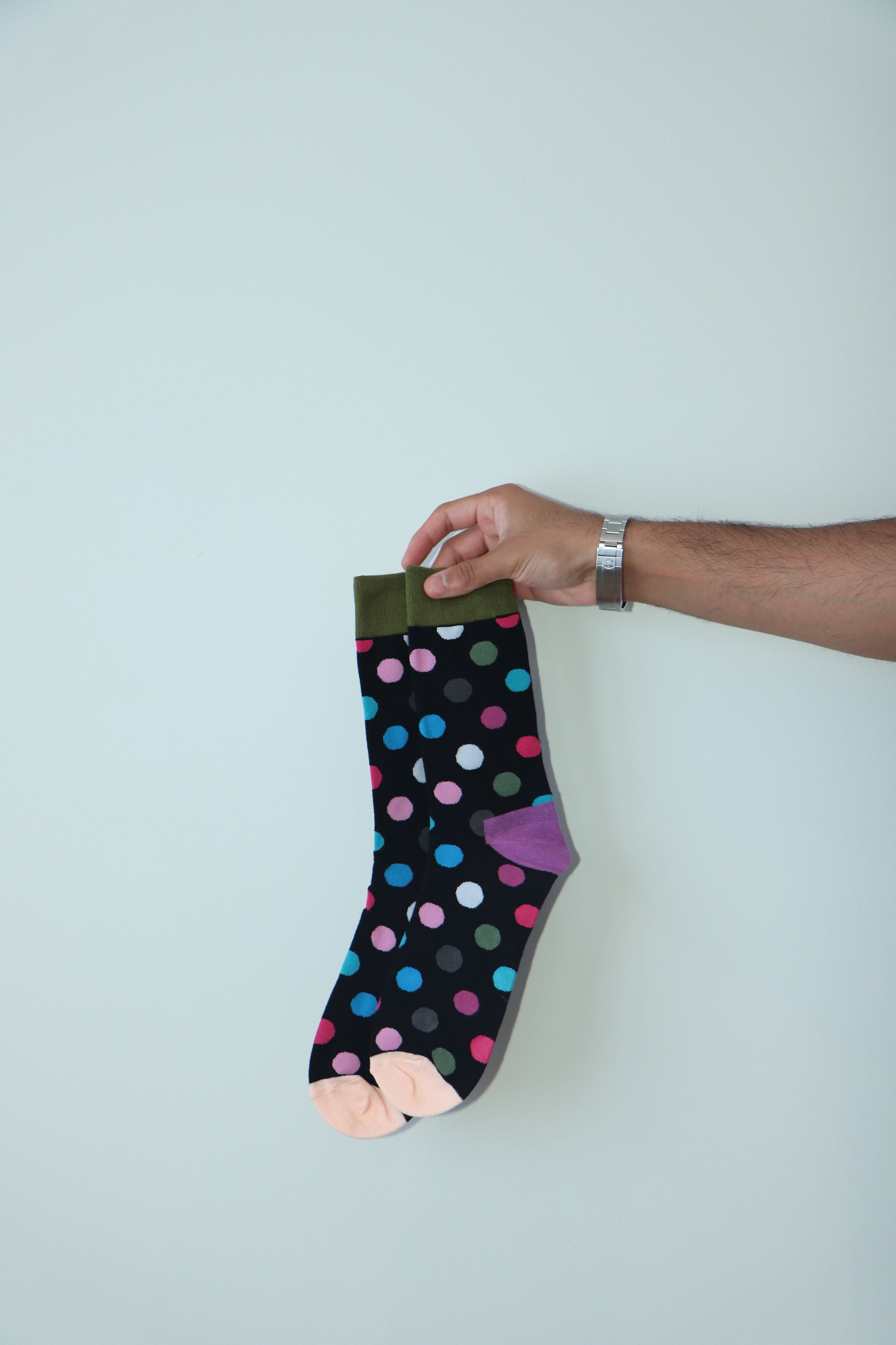 Polka Pop Black Socks-