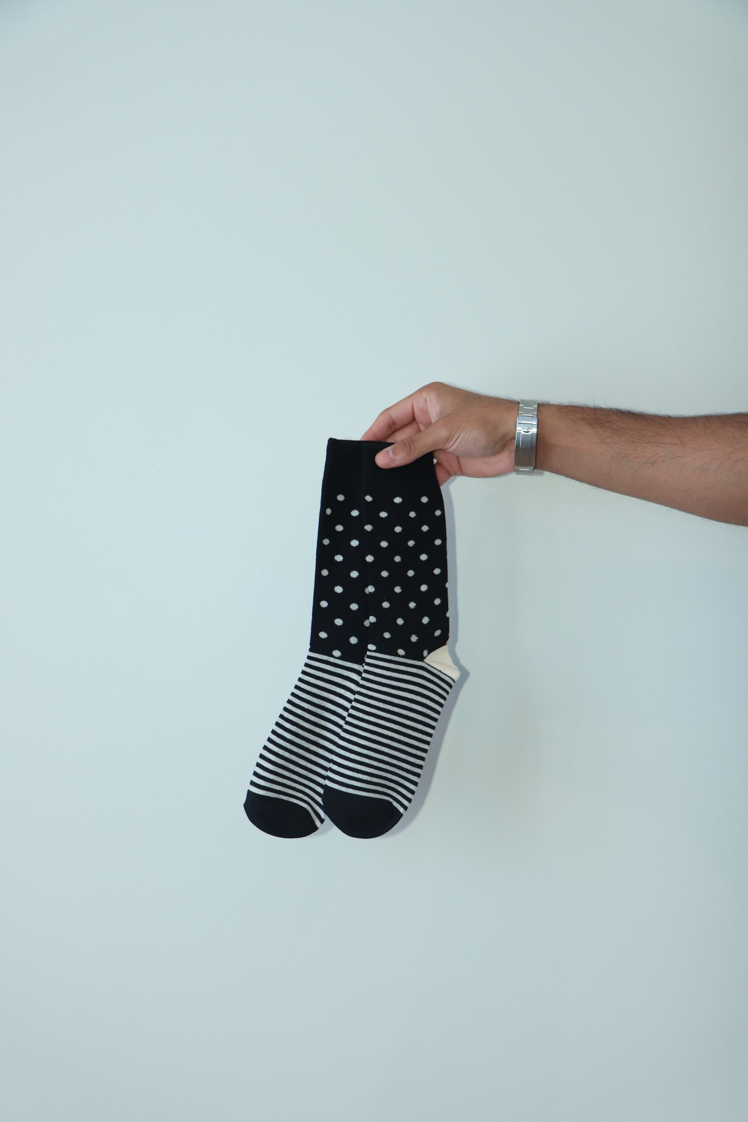 Monochrome Dots & Stripes Socks