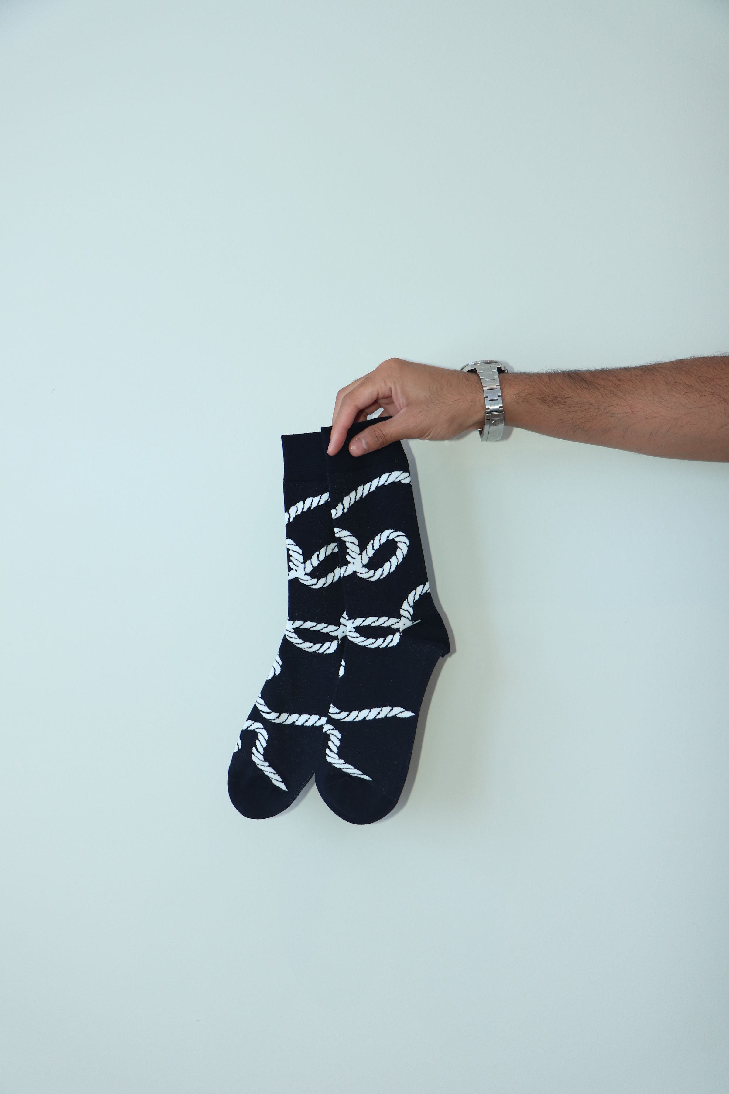 Rope Twist Blue Socks