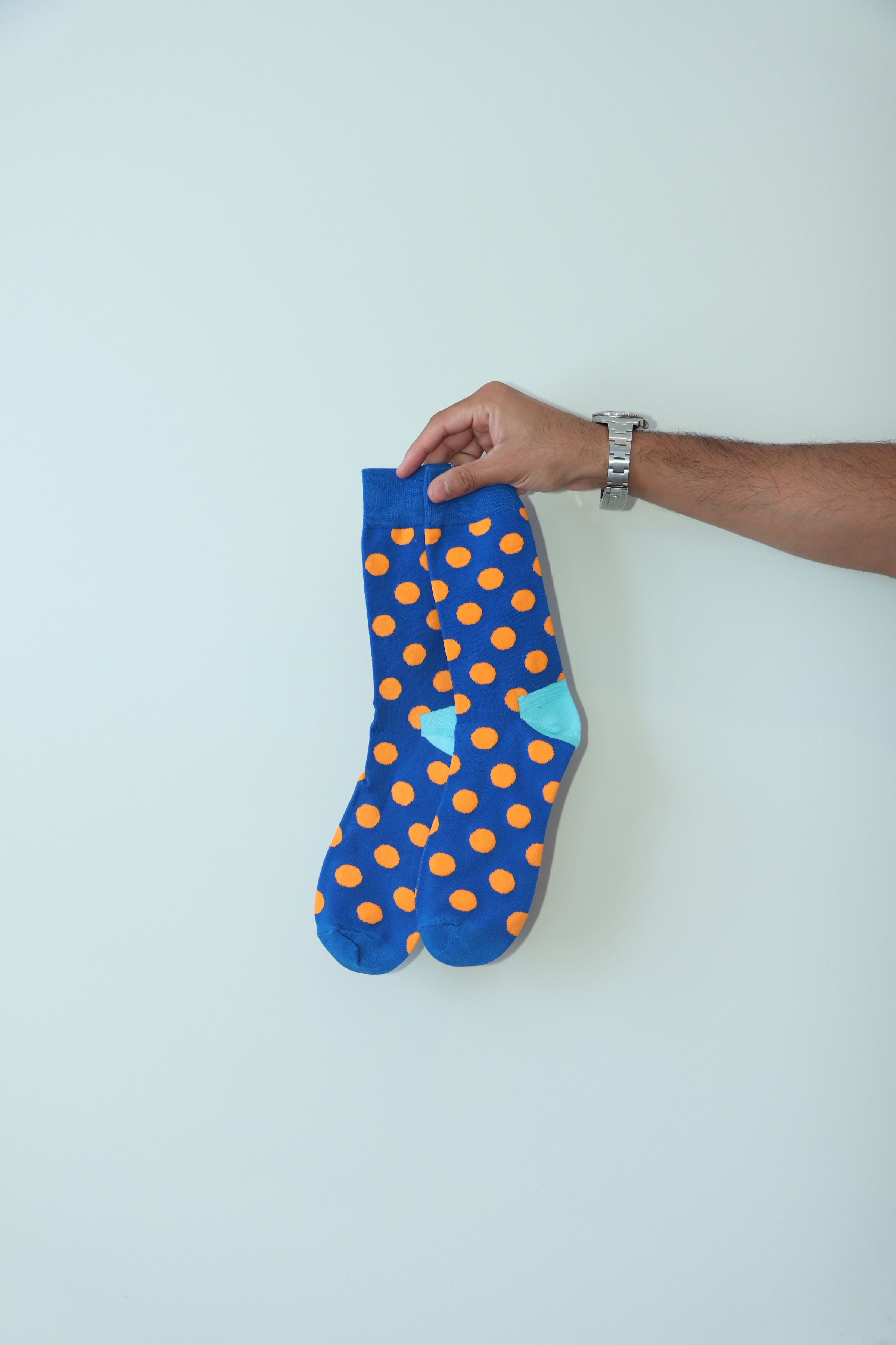 Bright Dotty Blue Socks